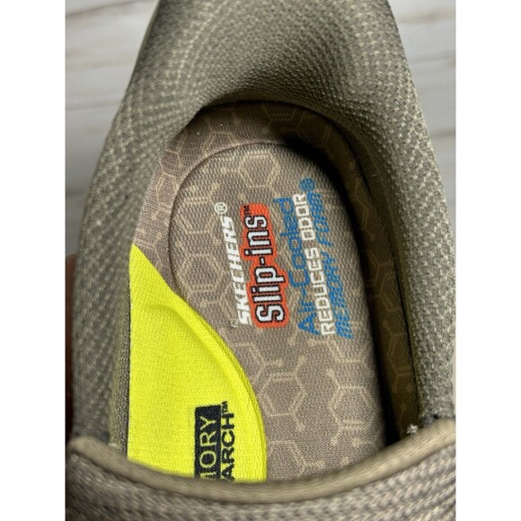 SKECHERS Men\'s SIZE 10 HANDS FREE SLIP-INS Pollard-Wilfred TAUPE SHOES 205451